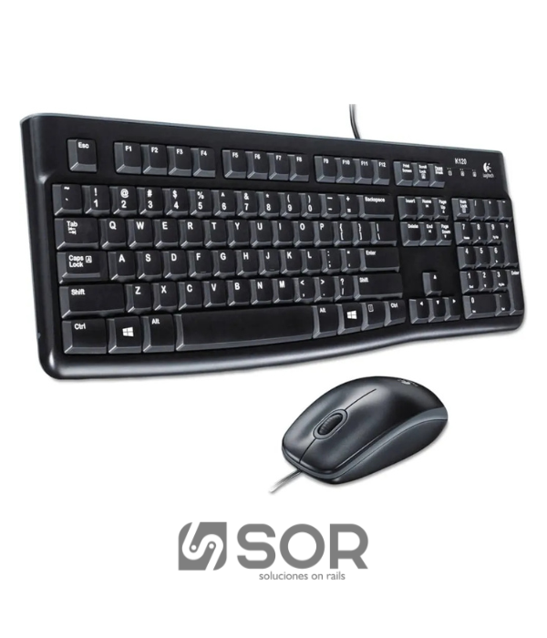 TECLADO MOUSE LOGITECH 920-004428 MK120: CONECTOR USB, IDIOMA ESPAÑOL, DISEÑO