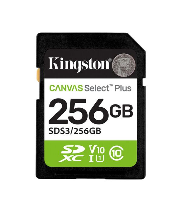 MEMORIA SD KINGSTON SDS3/256GB: SDXC KINGSTON CANVAS SELECT PLUS - 256GB - CL