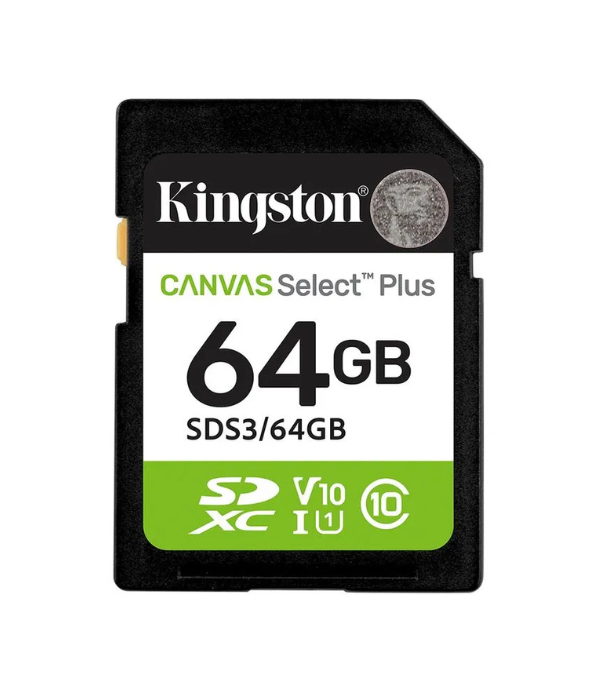 MEMORIA SD KINGSTON SDS3/64GB: 64GB SDXC CANVAS SELECT PLUS PARA CÁMARAS DE V