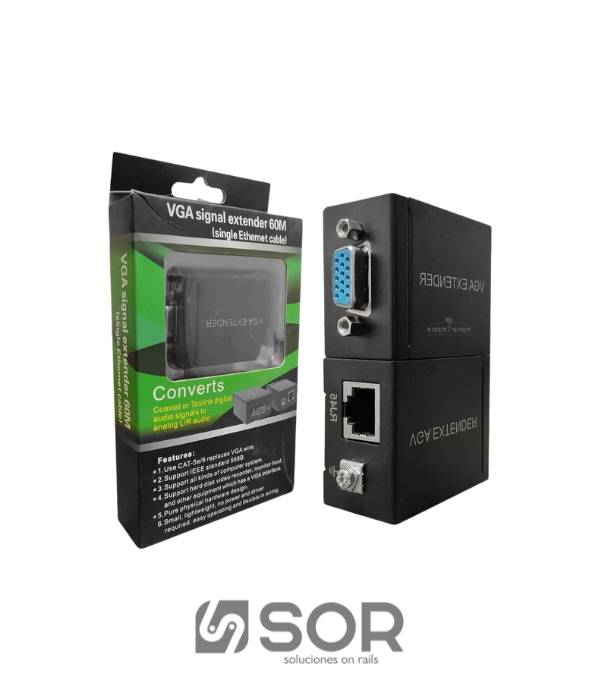 EXTENSOR VGA GP-210(EV)60M: X 60MTS PASIVO SIN FUENTE DC
