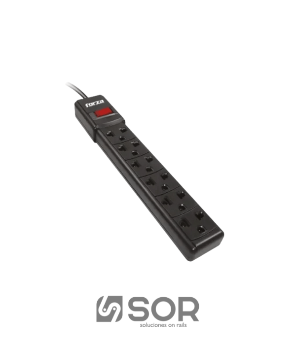 REGLETA FORZA FZ-FPS-001B: NEGRA 6 TOMAS CABLE 90 CM