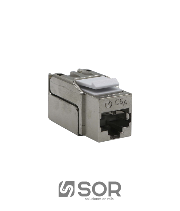 JACK RJ45 SATRA 0103010099 CAT6 A: JACK CAT.6A SATRA BLINDADO METÁLICO