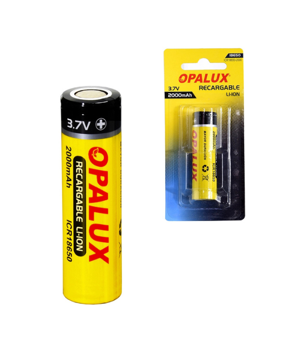 BATERIA RECARGABLE OPALUX ICR18650-2000: LI-ION 3.7V 2000MAH CJX400