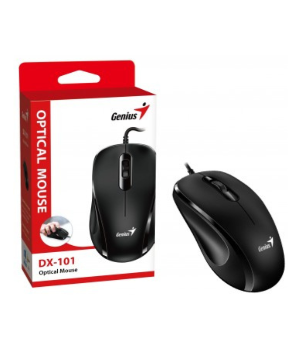 MOUSE GENIUS DX-101: USB OPTICO 1200DPI BLACK