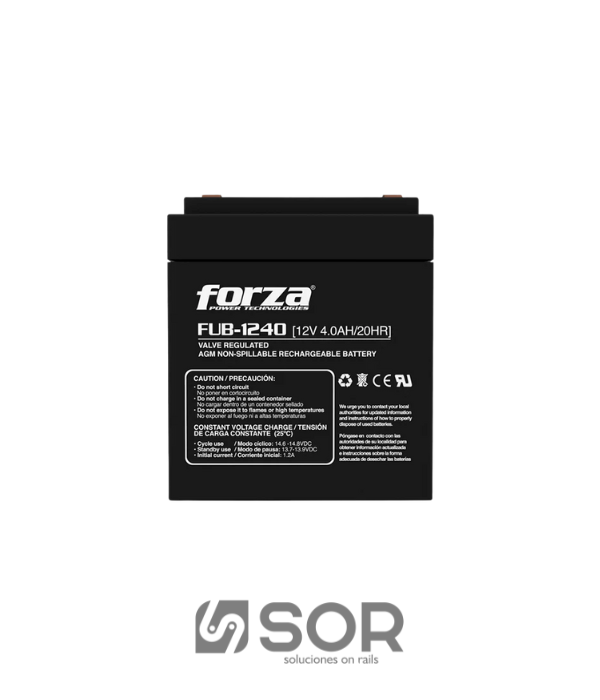 BATERIA SECA FORZA FUB-1240: POWER TECHNOLOGIES BATTERY - 12 V FORZA 4.0