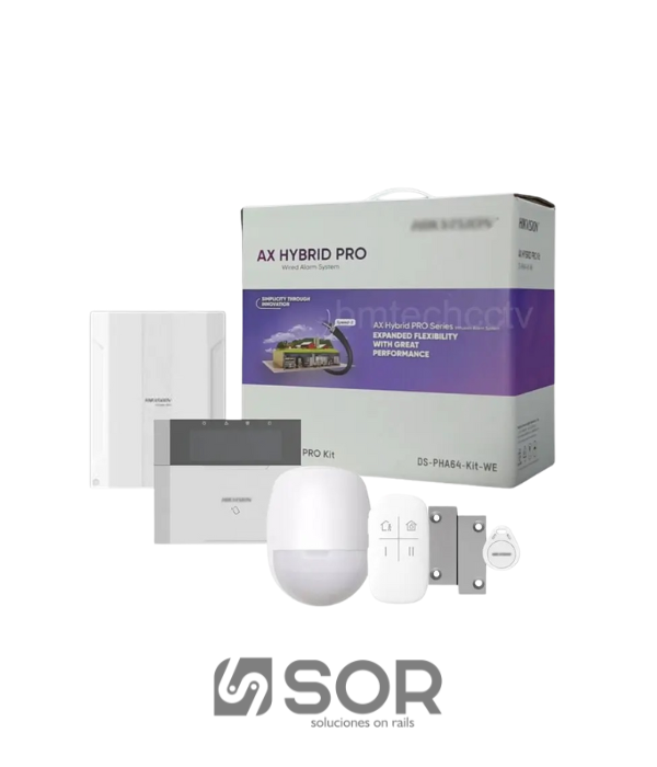 KIT ALARMA HIKVISION HK-DS-PHA64-KIT: AX HYBRID PRO HIBRIDA 8Z CON DISPOSITIV