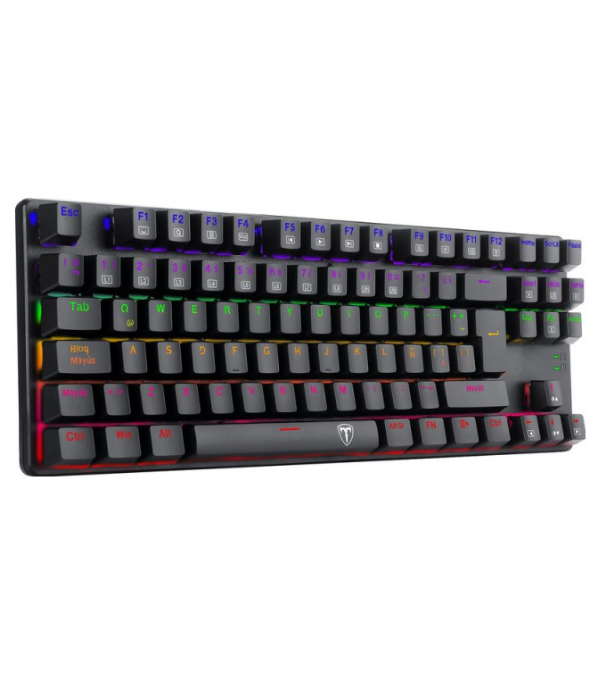 TECLADO MECÁNICO T-DAGGER T-TGK313BG-LIT: BLACK RED SWITCH ,BORA LITE RAINBOW