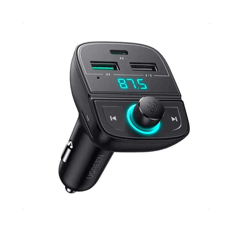 ADAPTADOR CIGARRERA AUTO UGREEN CD229: TRANSMISOR FM-BLUETOOH-CARGADOR PARA C