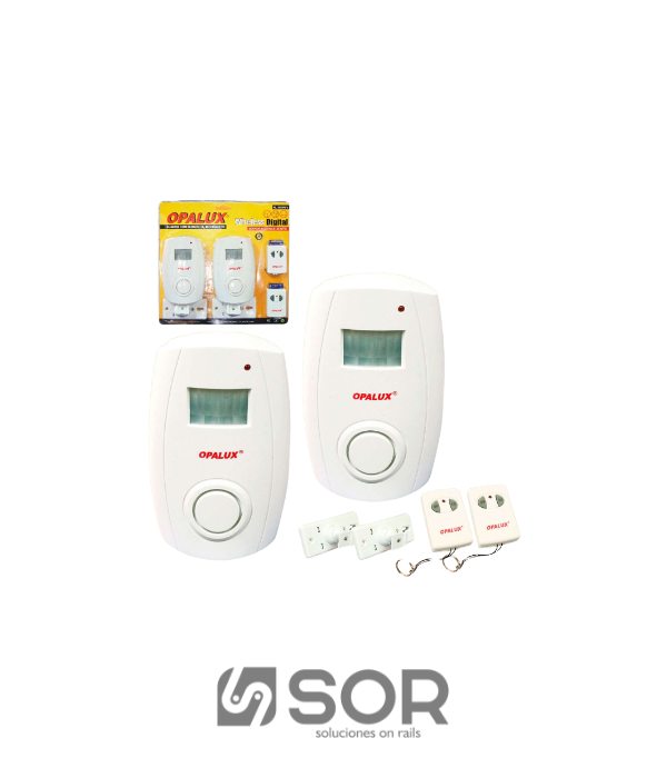 SENSOR ALARMA OPALUX RL-9880: SENSOR MOVIMIENTO, BATERIA: 4 PILAS AA 1.5V, AL