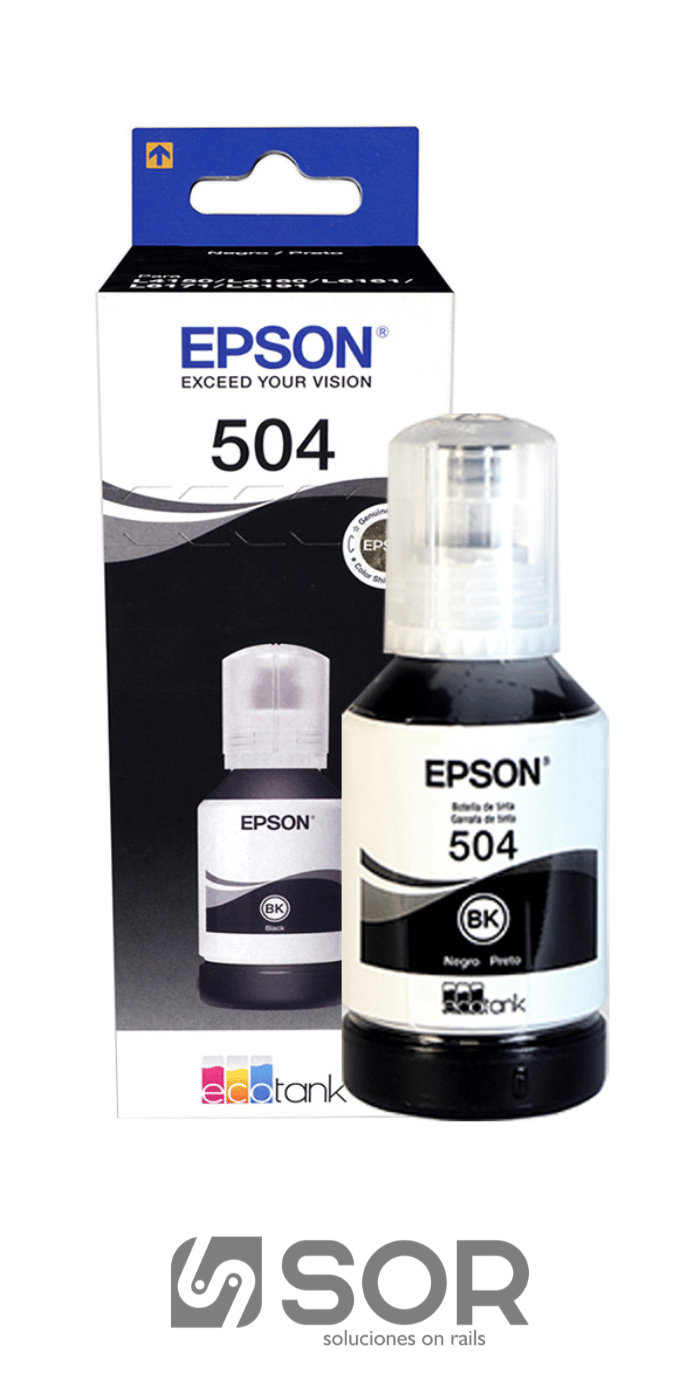 Botella de Tinta Epson T504120-AL Negro 127ml para L4160