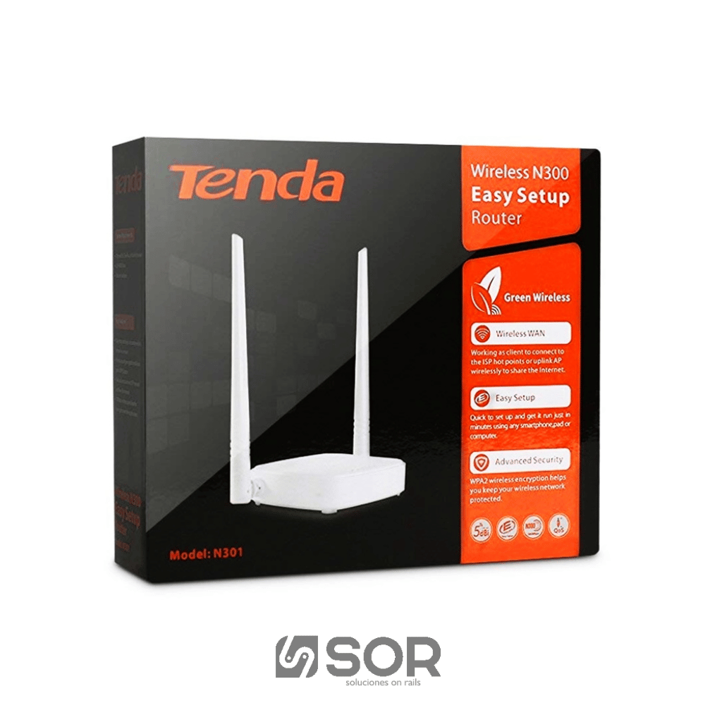 ROUTER INALAMBRICO TENDA 301-N300 N301: 1 PUERTO WAN DE 10/100 MBPS 3 PUERTO