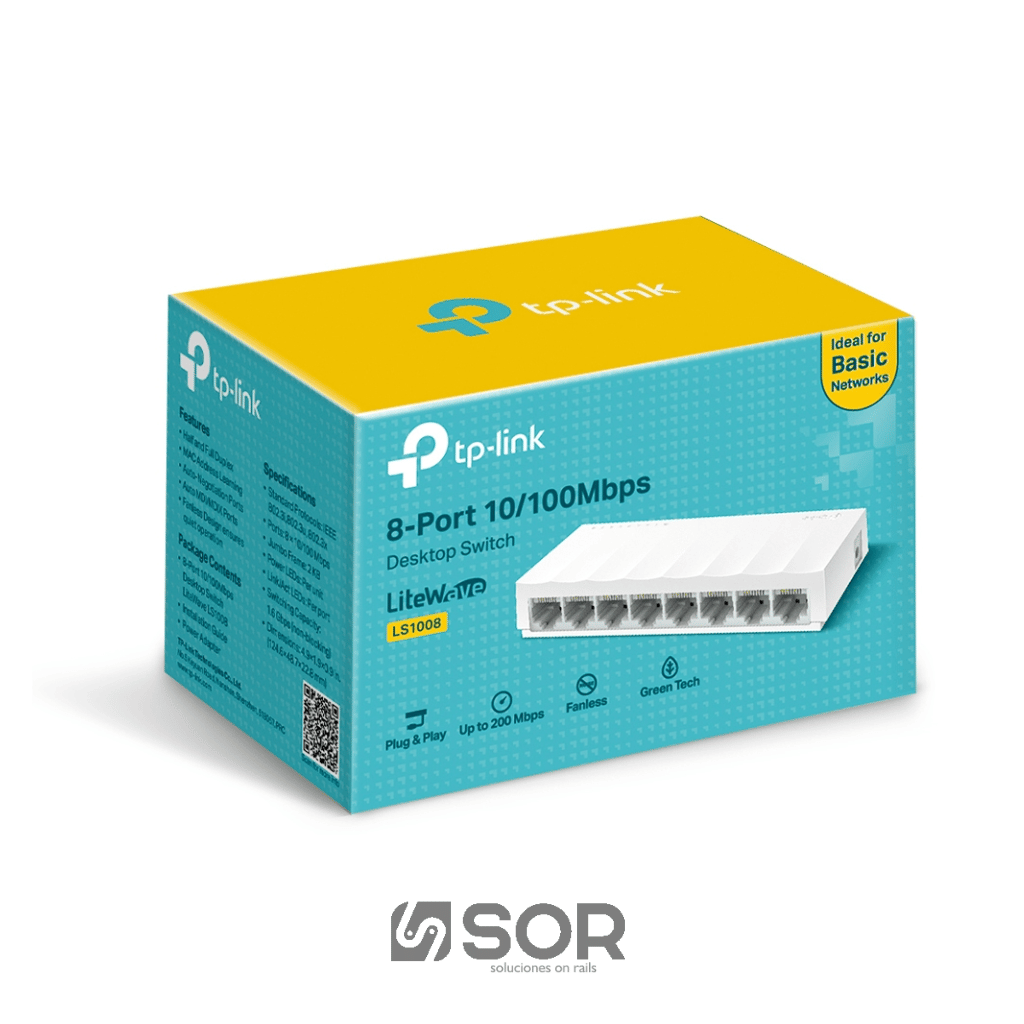 Switch TP-Link LiteWave LS1008 8 Puertos 10/100Mbps