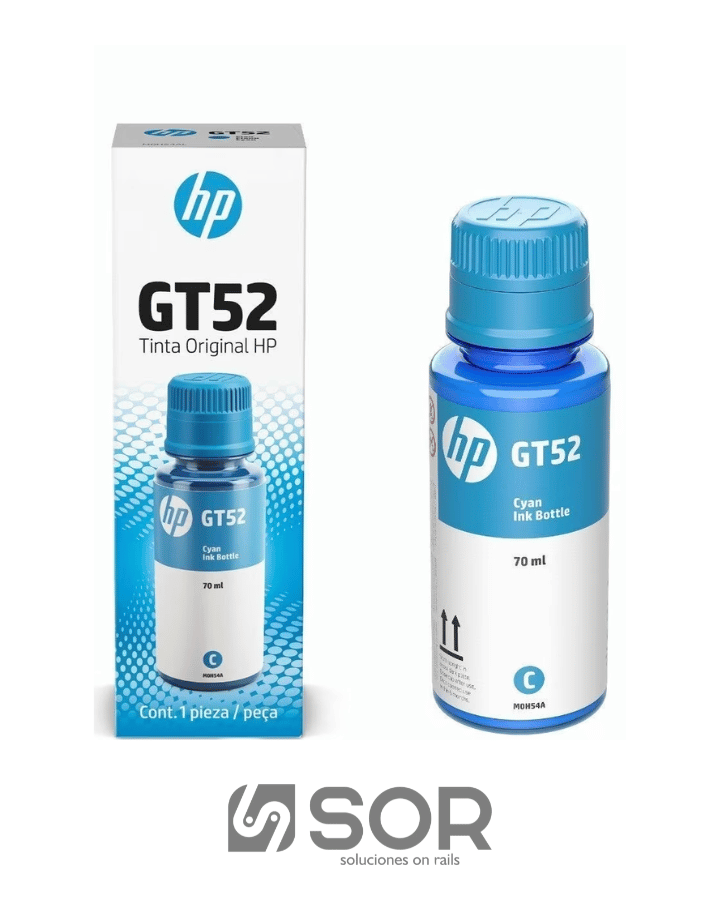 Botella de Tinta HP GT52 M0H54AL Cyan