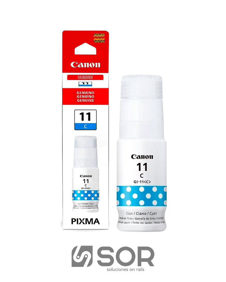 Botella de Tinta Canon GI-11 Cian 70ml para Pixma G2160 G3160