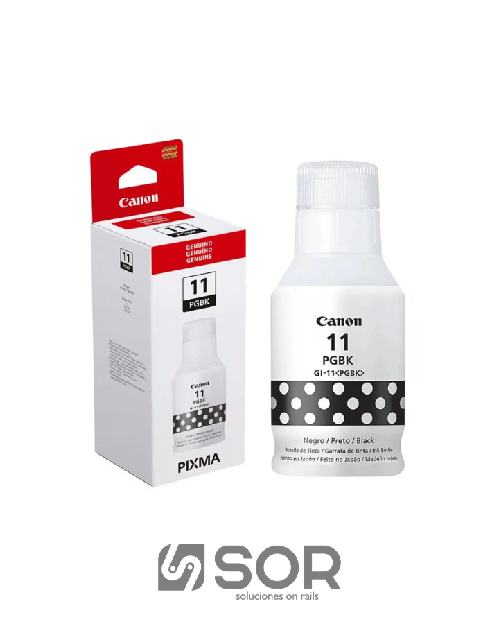 Botella de Tinta Canon GI-11PGBK Negro para Pixma G2160 G3160