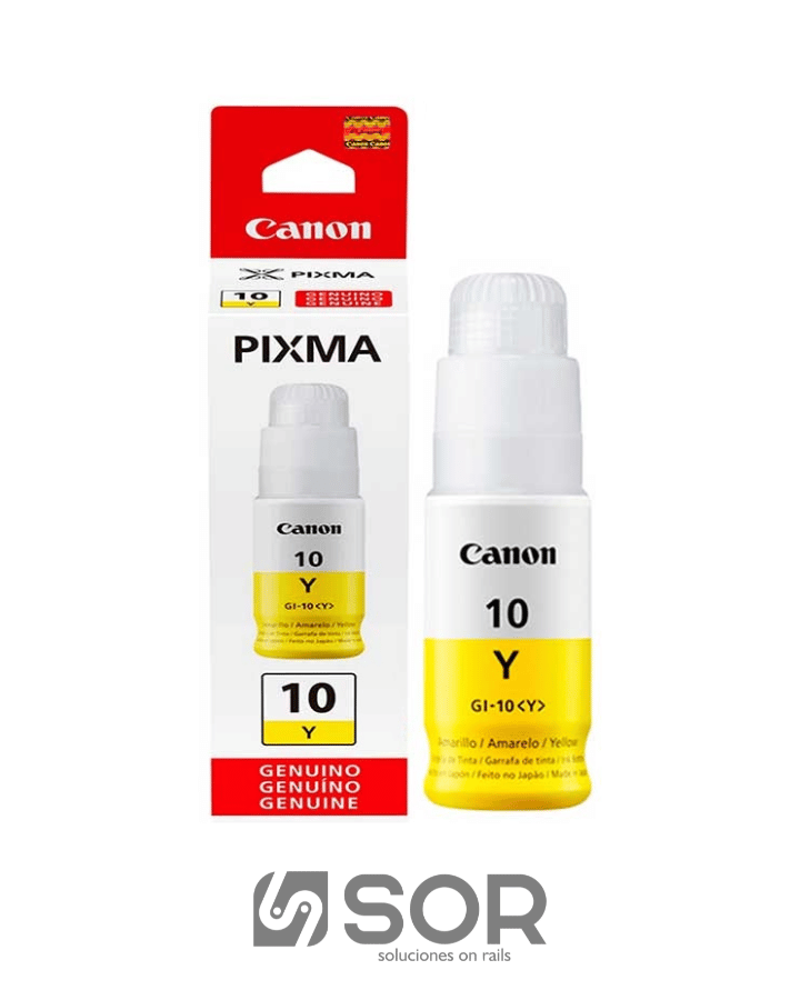 Botella de Tinta Canon GI-10Y Amarillo para Pixma G5010 G6010