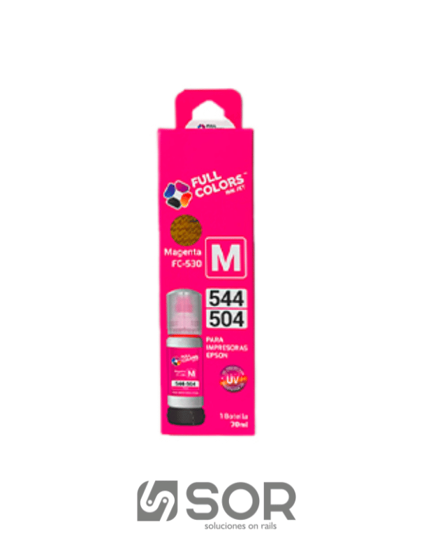 TINTA COMPATIBLE FULL COLOR FC-530 544-504: COLOR MAGENTA UV INK JET BOTELLA