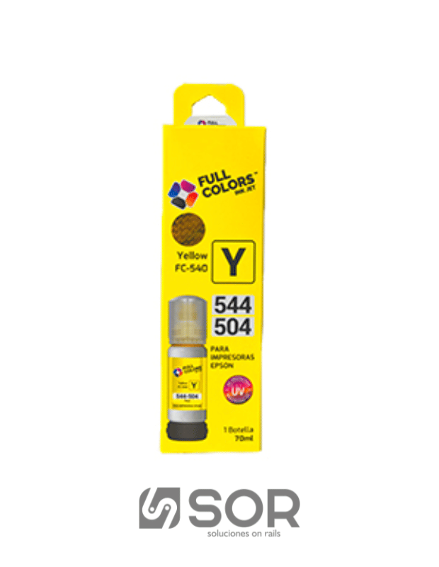 TINTA COMPATIBLE FULL COLOR FC-540 544-504: COLOR YELLOW UV INK JET BOTELLA D