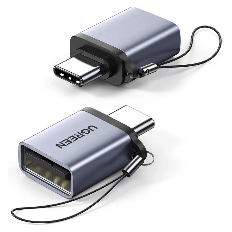 ADAPTADOR OTG UGREEN 50283 US270: CON SUJETADOR TIPO-C A USB 3.0 ALUMINIO