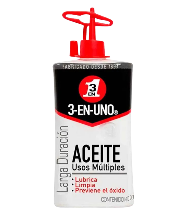 ACEITE 3 EN UNO: USO MULTIPLE LUBRICA, LIMPIA, PREVIENE ELOXIDO