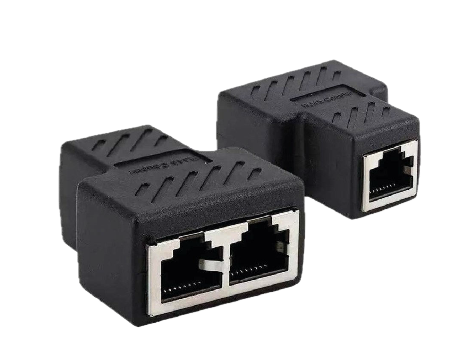 Adaptador High Full Max ZZ-RJ45 2P 2 Jack RJ45 a 1 Jack RJ45 Negro Metal