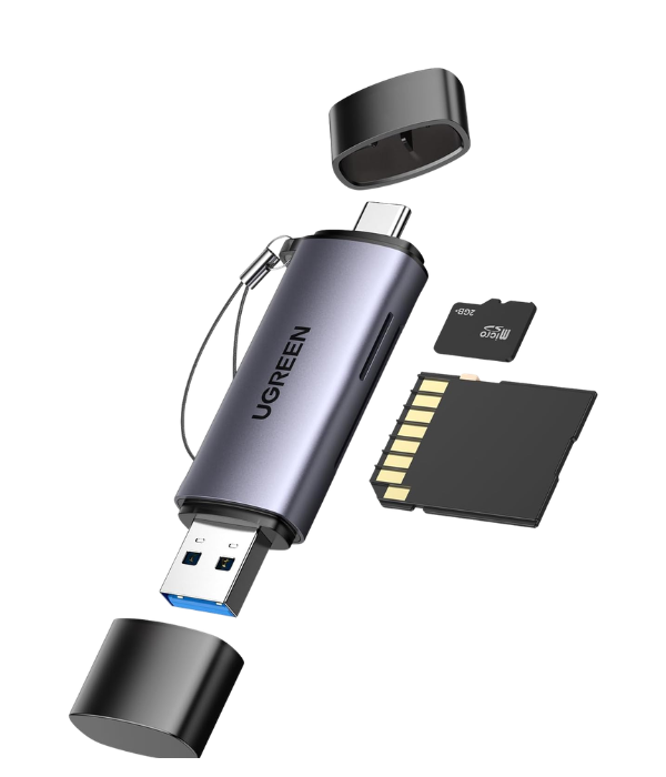 ADAPTADOR USB UGREEN CM185: USB-A, USB-C, LECTOR TARJETAS SD/TF