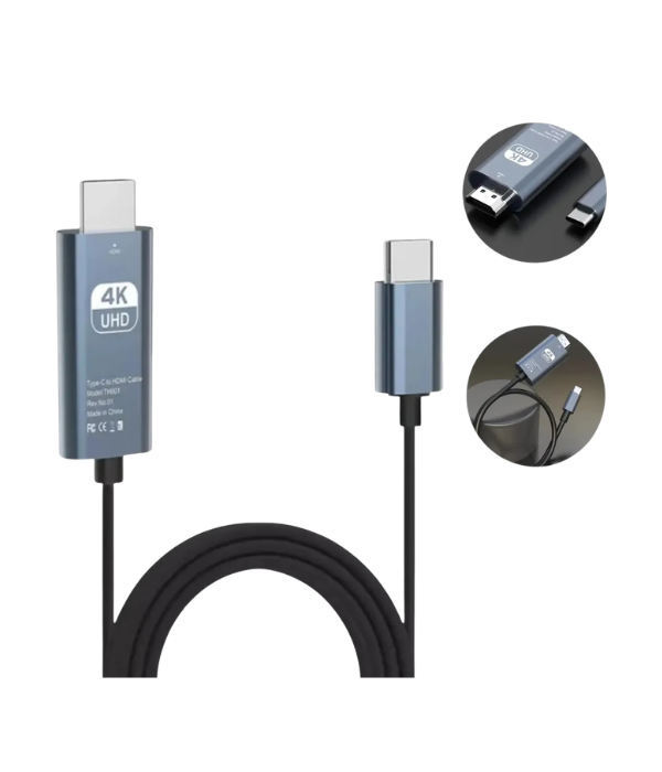 ADAPTADOR USB A HDMI ZZ-HC-01: USB TIPO C A HDMI MACHO 2M 4K