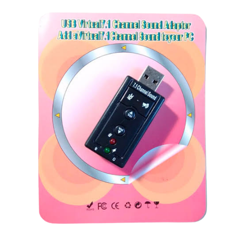 Adaptador USB Sonido USBAUDO1 Virtual 7.1 USB 2.0 con Volumen