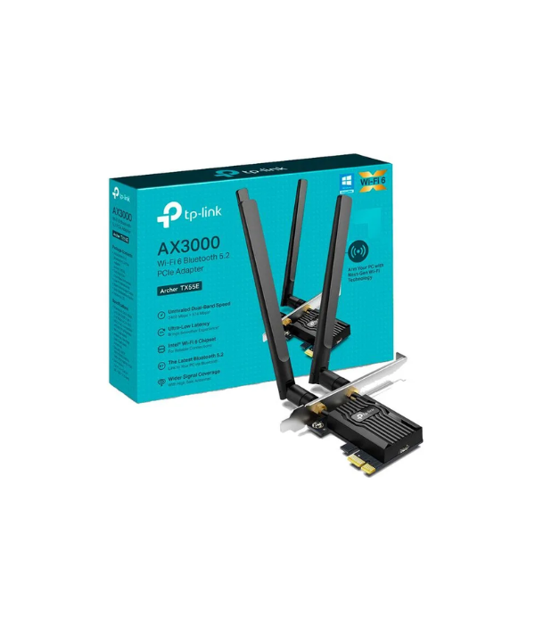 ADAPTADOR USB WIFI TP-LINK ARCHER TX55E: PCIE WI-FI 6 CHIPSET INTEL/AX3000 DU