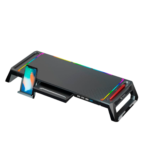 BANDEJA TEROS TE7131 TE-7131: STAND PARA MONITOR RGB MULTIPROPOSITO CON 4 PUE