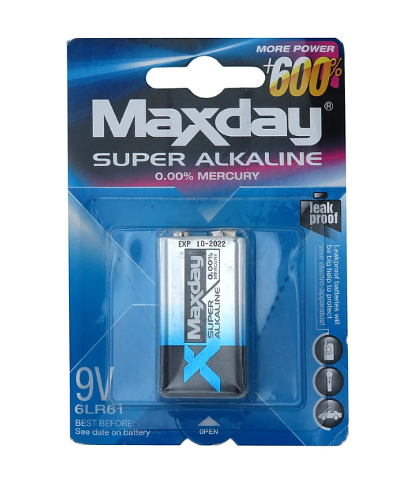 BATERIA ALCALINA MAXDAY ZZ-MD-90041(1B/9V): 1080MINS