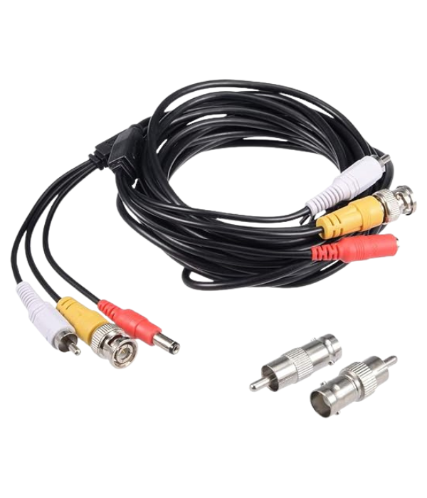Cable de Video BAL-6 BNC-RCA 10m Negro para Cámaras de Seguridad