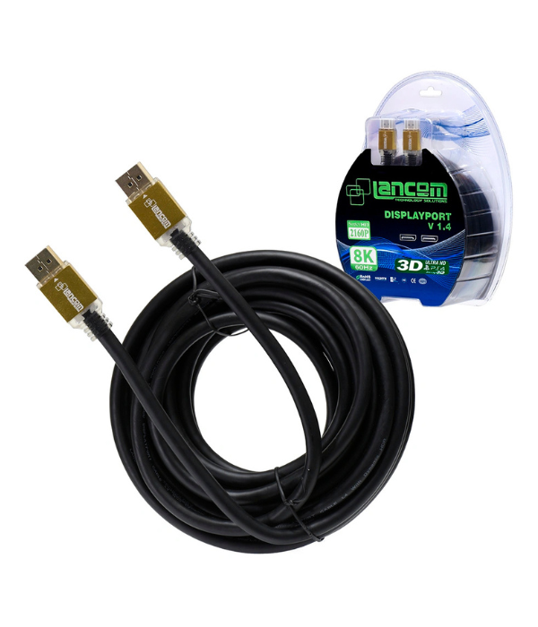 CABLE DISPLAY PORT LANCOM ZZ-DPTDP-4K-5M: 5 METROS 4K PLUG METAL 30AWG 20P O