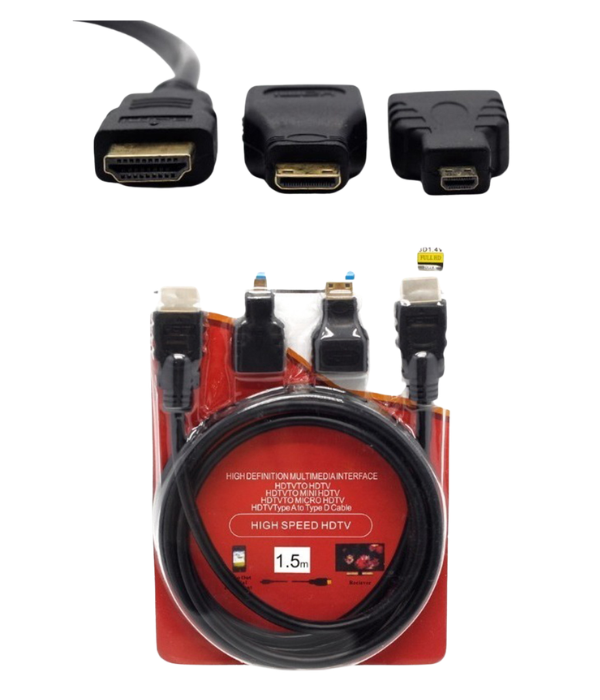CABLE HDMI HIGH SPEED P-34 HDTV 3EN1: KIT CABLE HDMI/ MINI HDMI/ MICRO HDMI
