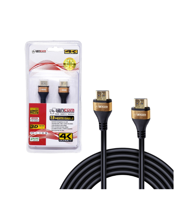 CABLE HDMI LANCOM ZZ-HAA90-5M: 5M SLIM (4MM) CONECTOR METALICO (2.0)