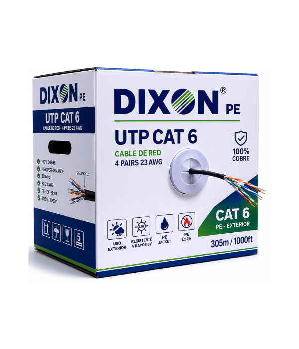 Cable UTP Dixon 3061 CCA CAT6 4P23AWG LSZH