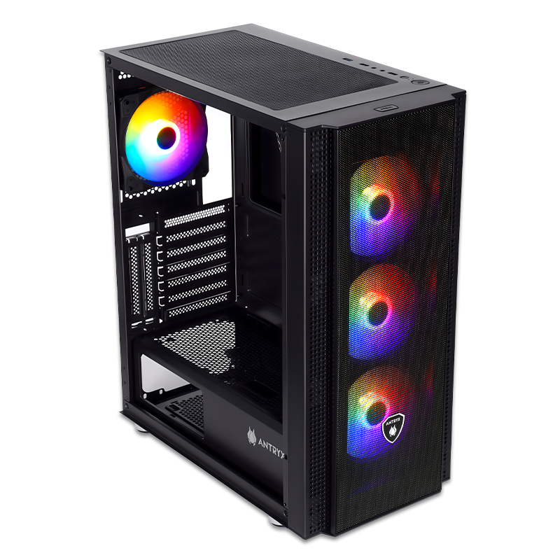 Case Antryx AC-RX265KFR-500 B500W RGB 4 Ventiladores Vidrio Templado