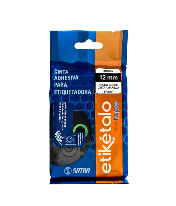 Cinta Flex Satra 1904020512 FX120102 Negro Sobre Amarilla 12mm