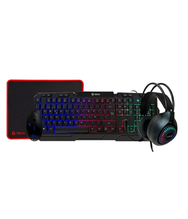COMBO GAMER TEROS TE-4063N TE4063N: TECLADO MULTIMEDIA, MOUSE, HEADSET, MOUSE