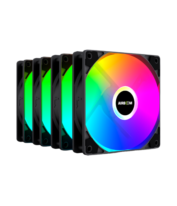 COOLER CPU AIRBOM SPRINKLER ABR 200 RGB: KIT DE 4 VENTILADORES LED ARGB + CO