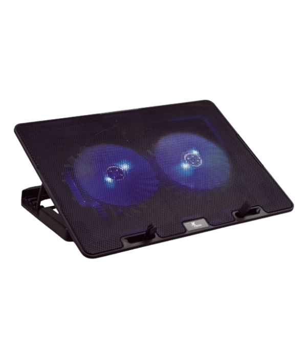 COOLER XTECH XTA155: 2 VENTILADORES, NEGRO,800-1000 RPM,4 NIVELES DE ALTURA