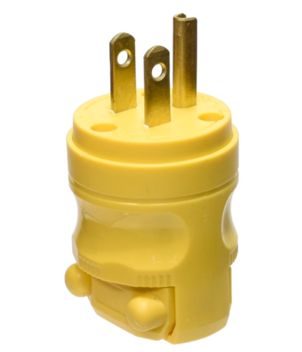 ENCHUFE HFM-3PM-M: PLUG AMARILLO DE 15A Y 125V MACHO
