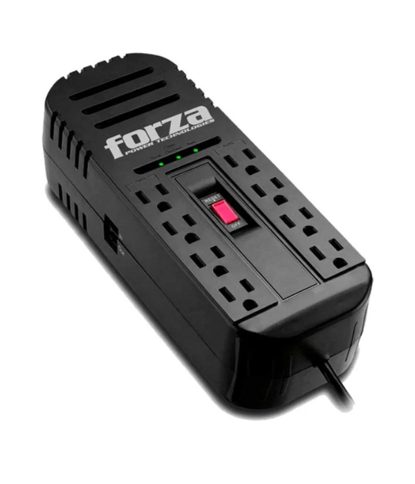 ESTABILIZADOR FORZA FVR-2202: 8 TOMAS CAPACIDAD: 2200VA/1100W VOLTAJE: 220V