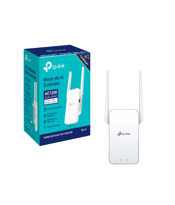 EXTENSOR TP-LINK RE315: AC1200 DUAL BAND, WIFI 5, 2X4DBI ANTENNAS
