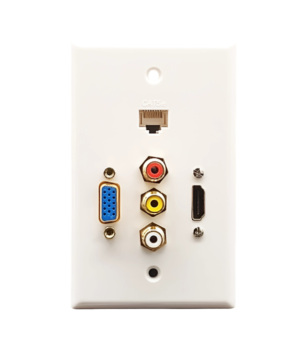 FACEPLATE MIY-HDMIWP-5: PUERTOS HDMI/RCA/VGA/RJ45