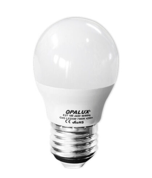 FOCO LED OPALUX OP-G45ZY-5W: 5W G45 E-27 LUZ BLANCA 420LM 6