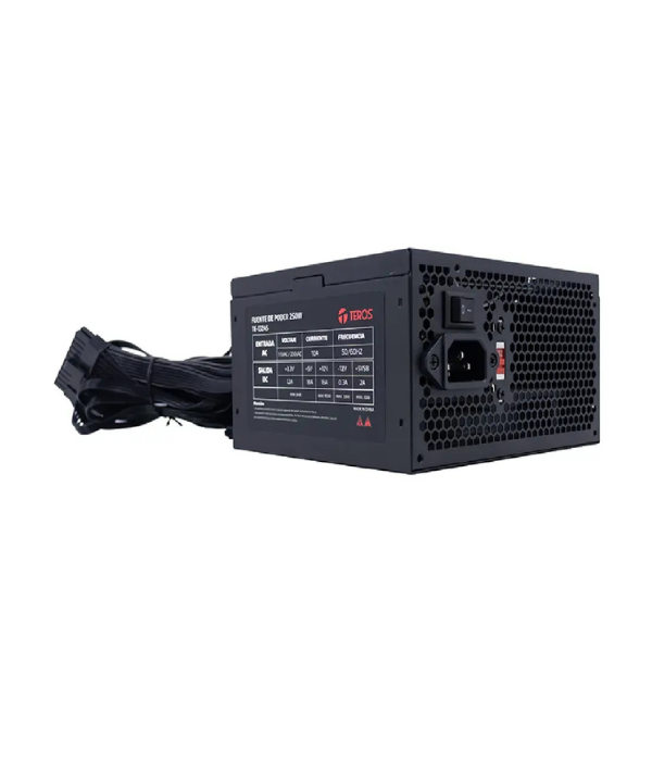 FUENTE DE PODER TEROS TE-1324S: 250W ATX, 12CM FAN, 115V/230V, PFC
