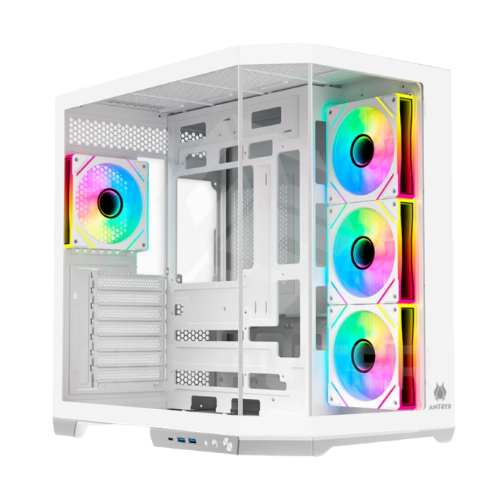 Gabinete Antryx FX-800 White 4 Fan ARGB USB-C Vidrio Templado