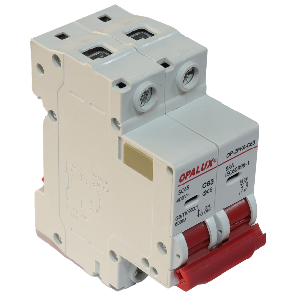 Interruptor Termomagnético Opalux OP-2PK10-C63 2 Polos 63A 10kA