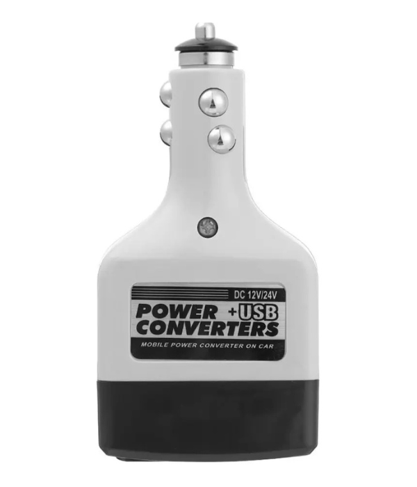 INVERSOR CH012A USB DC 12V-24VA 220V: PARA CARGAR CELULAR, CAMARA